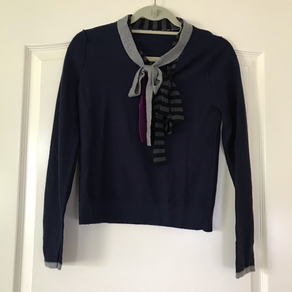 Double tie neck sweater